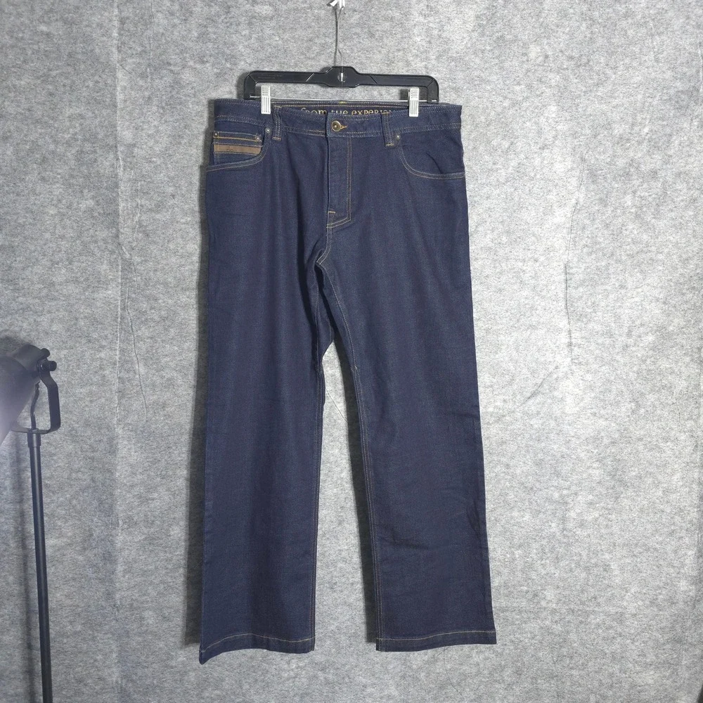 Prana Denim Jeans Mens 34x30 Dark Wash Straight Leg Outdoor Active 5-Pocket Pant
